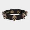 BETSEYS PAVE SKULL BRACELET PINK