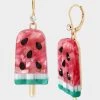 KITSCH COOKOUT WATERMELON DROP EARRINGS PINK
