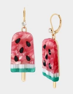 KITSCH COOKOUT WATERMELON DROP EARRINGS PINK