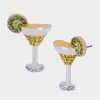 BETSEYS BRUNCH MARTINI STUD EARRINGS YELLOW