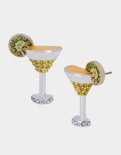 BETSEYS BRUNCH MARTINI STUD EARRINGS YELLOW