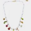 BETSEYS BRUNCH CHARM FRONTAL NECKLACE MULTI