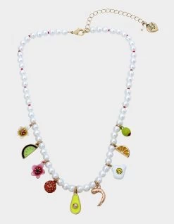 BETSEYS BRUNCH CHARM FRONTAL NECKLACE MULTI