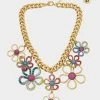 BETSEY LOVE FEST OPEN HEART BIB NECKLACE PASTEL MULTI