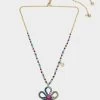 BETSEY LOVE FEST OPEN HEART NECKLACE PASTEL MULTI