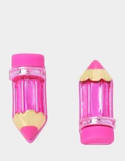CHARM SCHOOL PENCIL STUDS PINK
