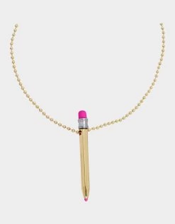 CHARM SCHOOL PENCIL PENDANT GOLD