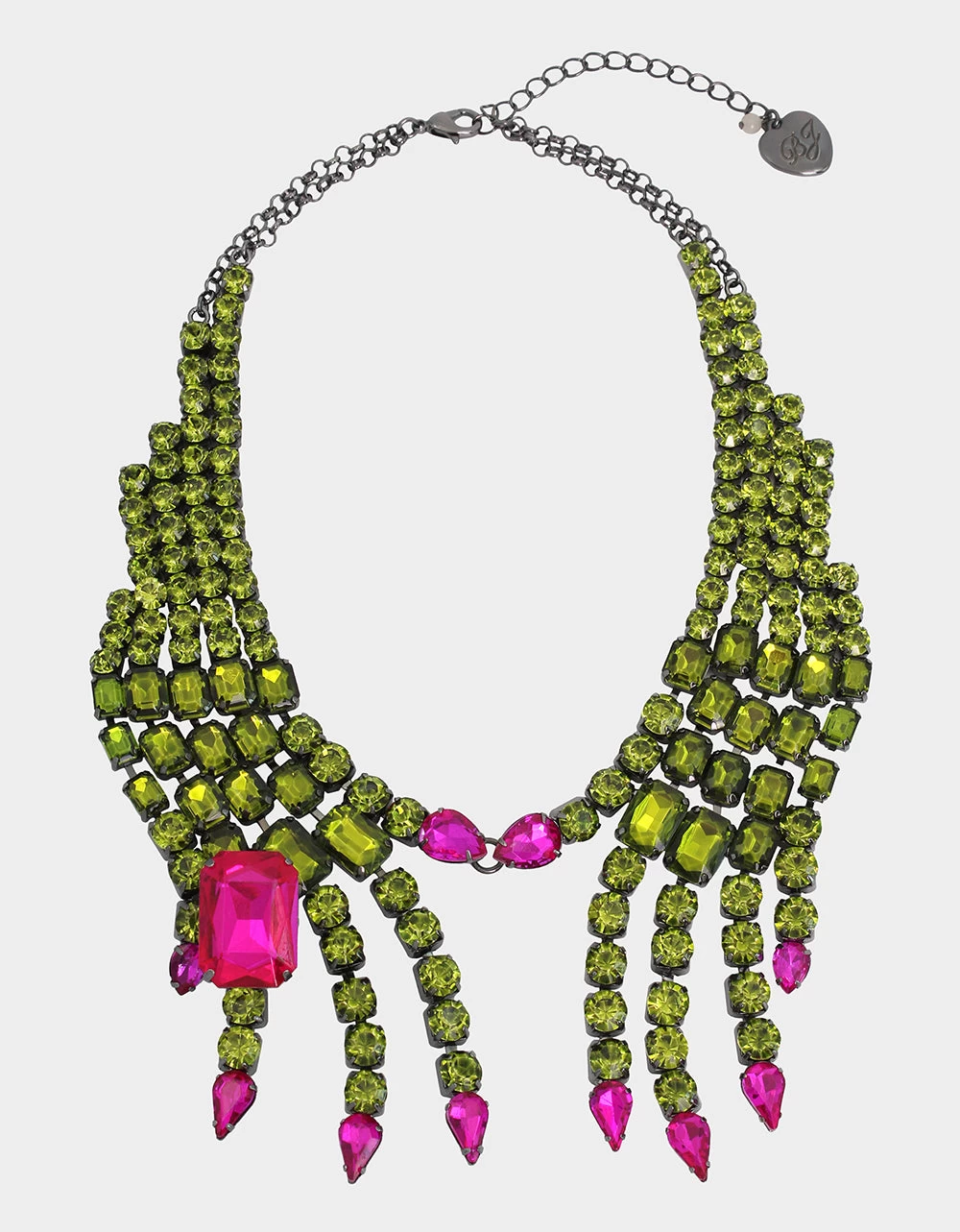 RICH WITCH HANDS BIB NECKLACE GREEN