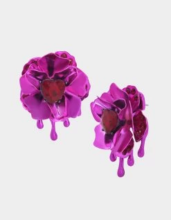 MIDNIGHT GARDEN FLOWER STUDS FUCHSIA