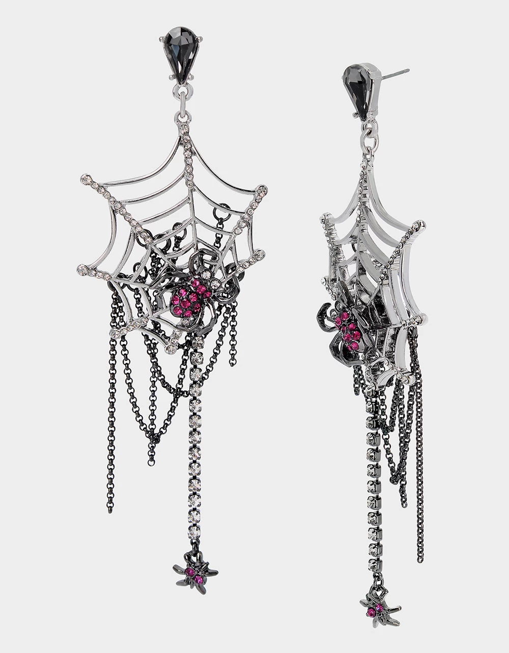RICH WITCH SPIDER CHANDELIER EARRINGS RED