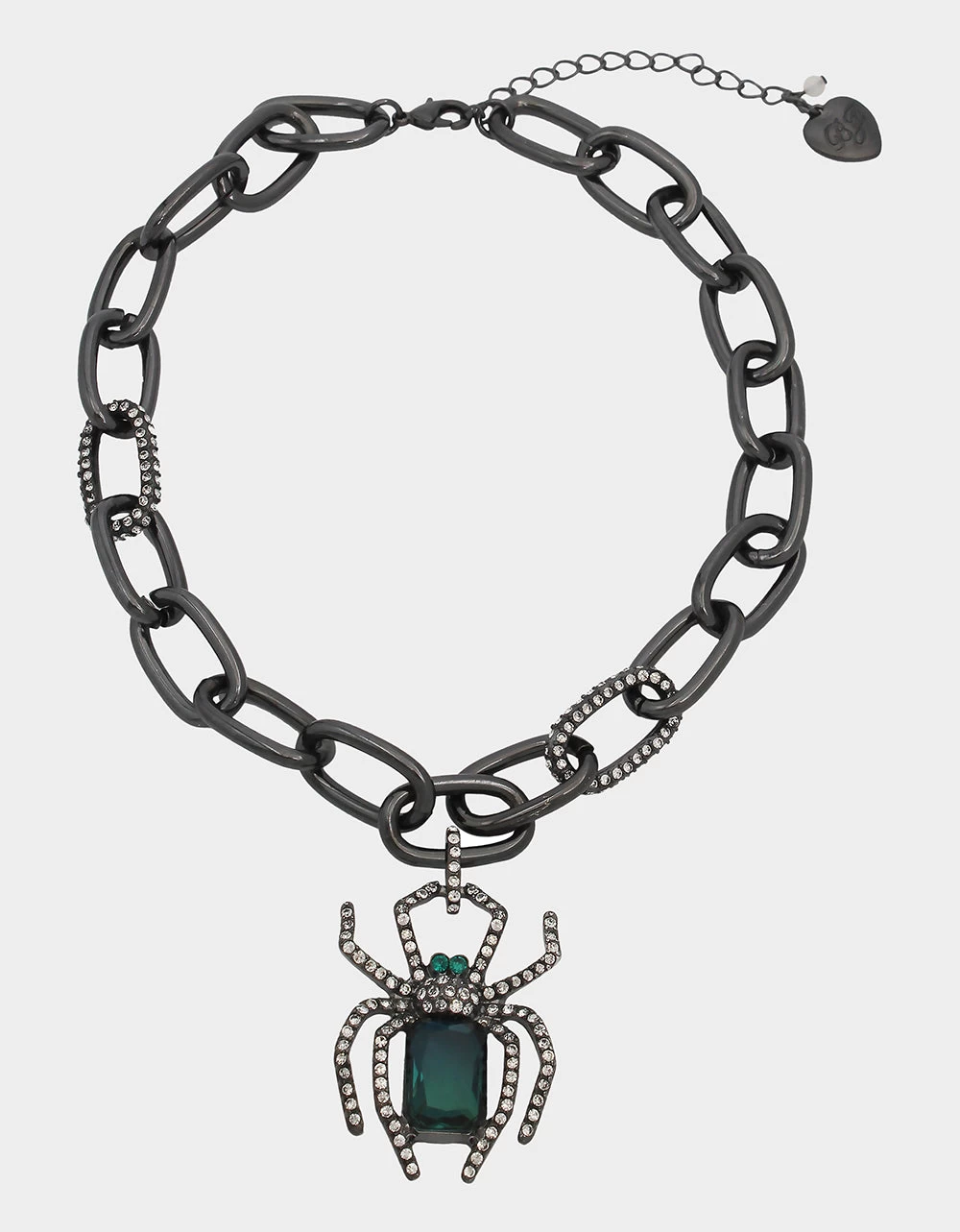 RICH WITCH SPIDER PENDANT NECKLACE GREEN