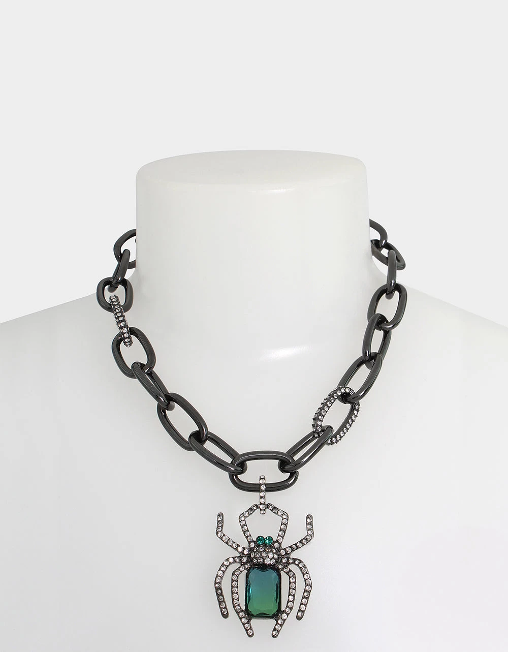 RICH WITCH SPIDER PENDANT NECKLACE GREEN - Image 4