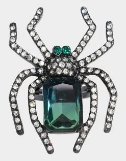 RICH WITCH SPIDER RING GREEN