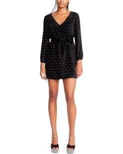 Betsey Johnson Heart Burnout Velvet Dress W/ Velvet Belt