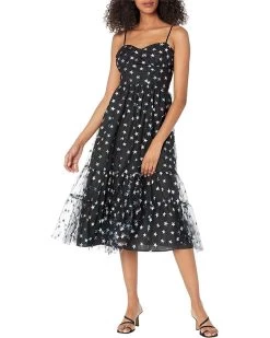 Betsey Johnson Rainbow Star Mesh Midi Dress