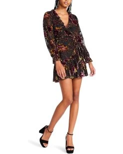 Betsey Johnson Burnout Velvet Wrap Dress