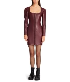 Betsey Johnson Hook Front Vegan Leather Mini Dress