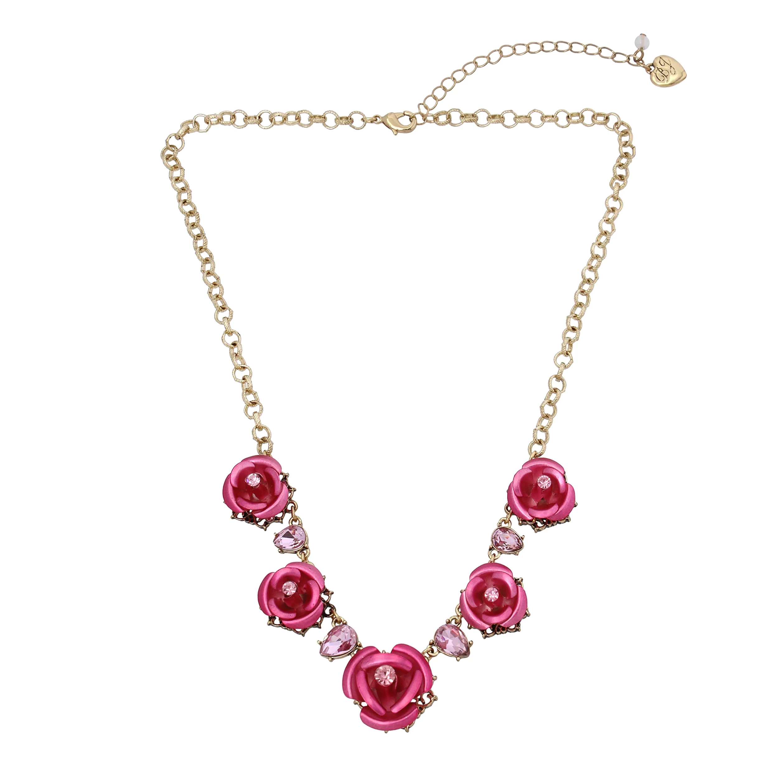 Betsey Johnson Rose Frontal Necklace