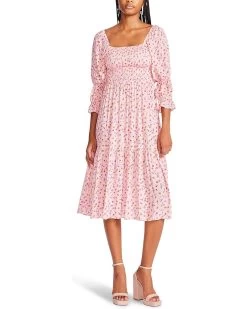 Betsey Johnson Ditsy Rose Chiffon Midi Dress
