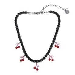 Betsey Johnson Cherry Tennis Necklace