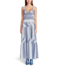 Betsey Johnson Stripe Play Yarn-Dye Cotton Tiered Maxi
