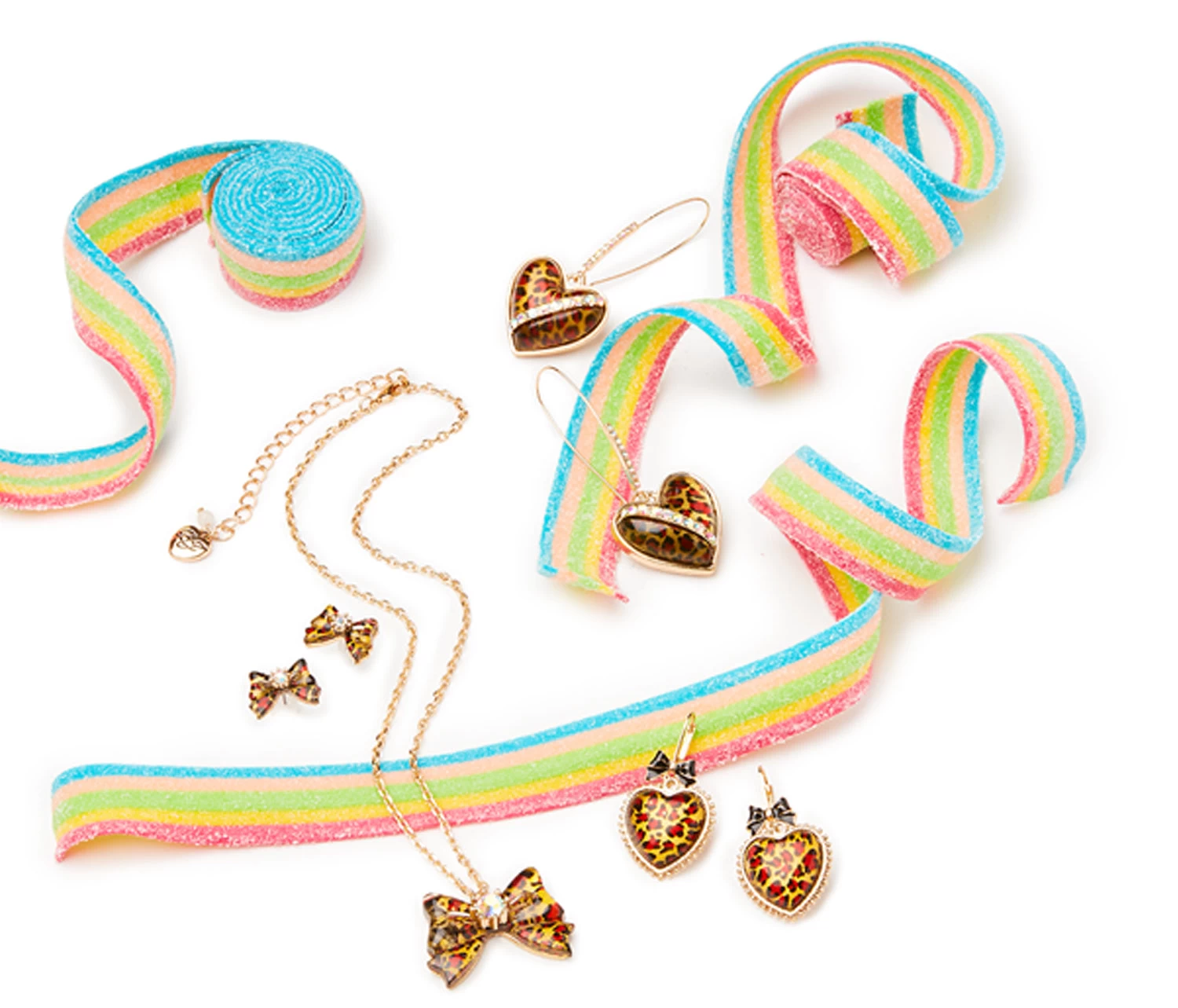 BETSEYS LEOPARD HEART DROP EARRINGS LEOPARD - Image 3