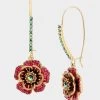 BETSEYS FLOWER HOOK EARRINGS MULTI