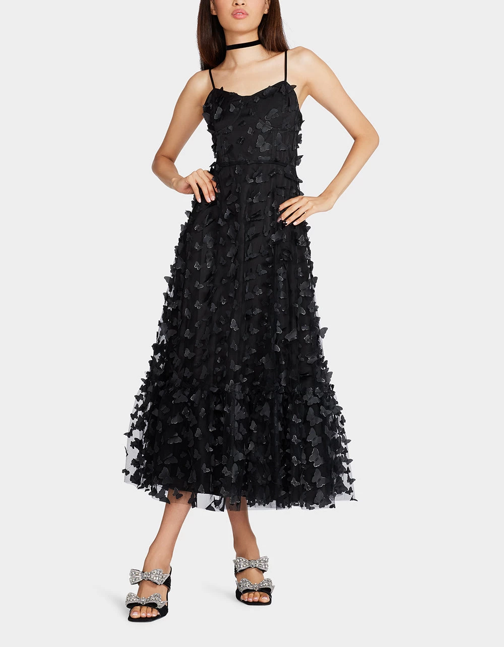 BETSEYS BUTTERFLY MAXI DRESS BLACK - Image 5