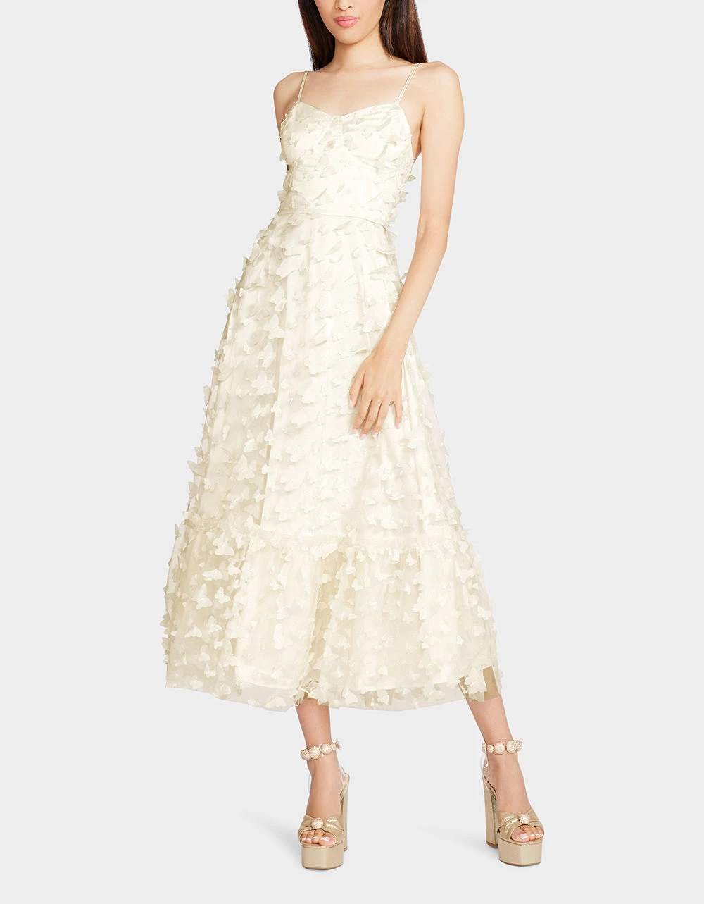 BETSEYS BUTTERFLY MAXI DRESS CREAM - Image 5