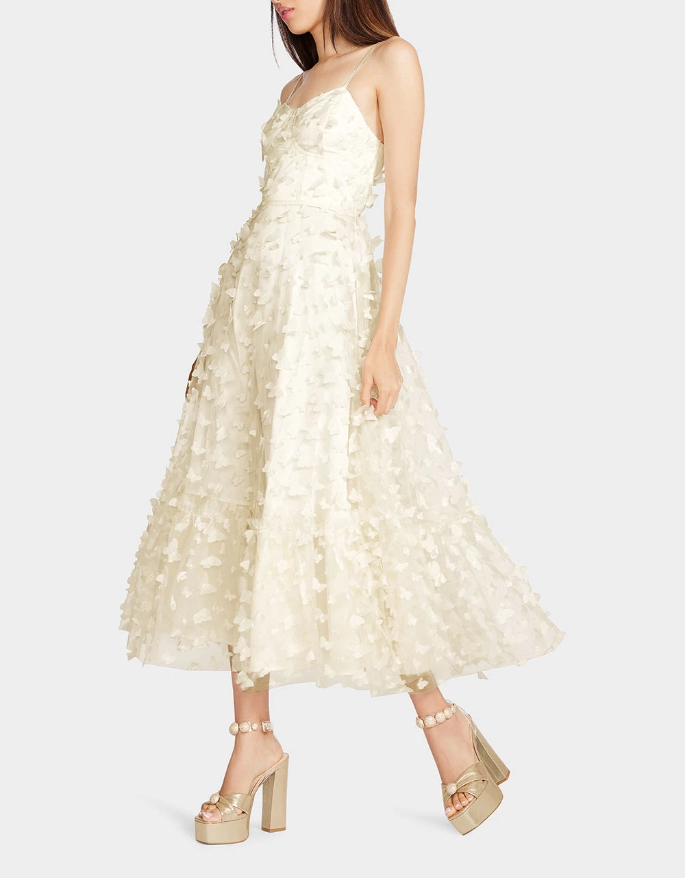 BETSEYS BUTTERFLY MAXI DRESS CREAM - Image 6