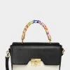 WEAVE ON TOP HANDLE BAG BLACK/WHITE | RE:LUV