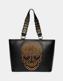 THICK SKULLED TOTE BLACK