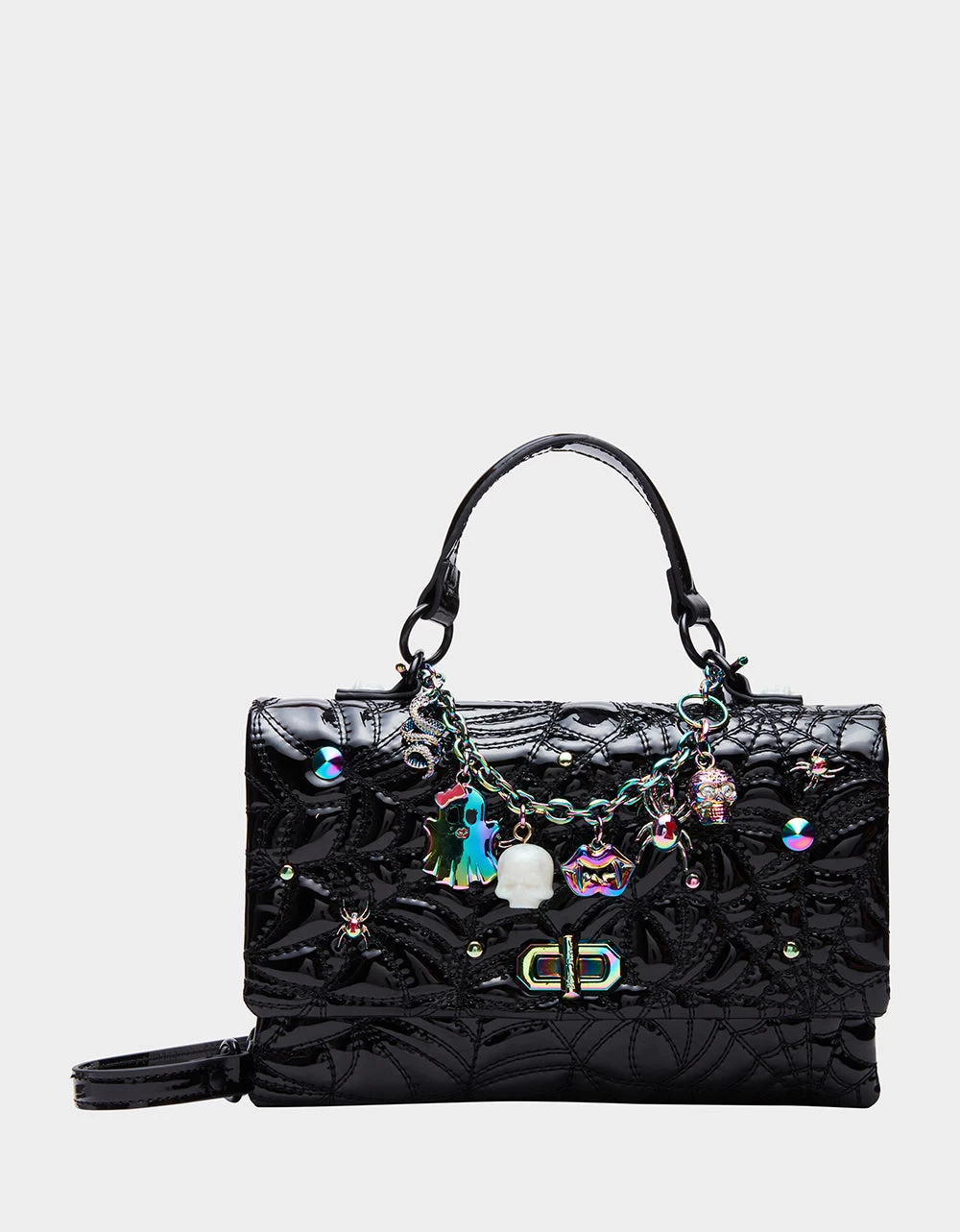 CHARMS & SPELLS CHARM BRACELET BAG BLACK PATENT