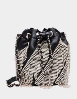 FRINGE BENEFITS BUCKET CROSSBODY BLACK