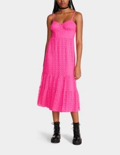 AVA CORSET MIDI DRESS PINK