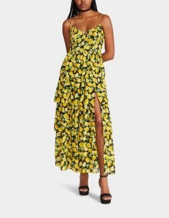 LA LA LEMONS MAXI DRESS BLACK