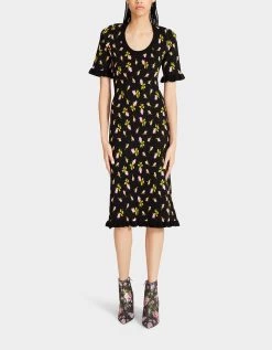 CHELSEA MIDI DRESS BLACK MULTI