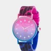 BETSEY TIME OMBRE LEOPARD WATCH PINK MULTI