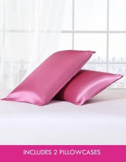 BETSEYS SOLID SATIN STANDARD PILLOWCASE PINK