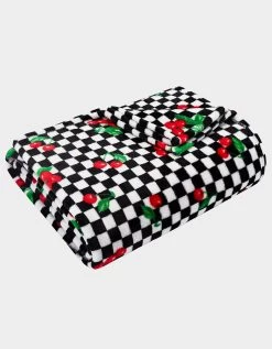 BETSEYS CHERRY CHECKER RED THROW BLANKET MULTI