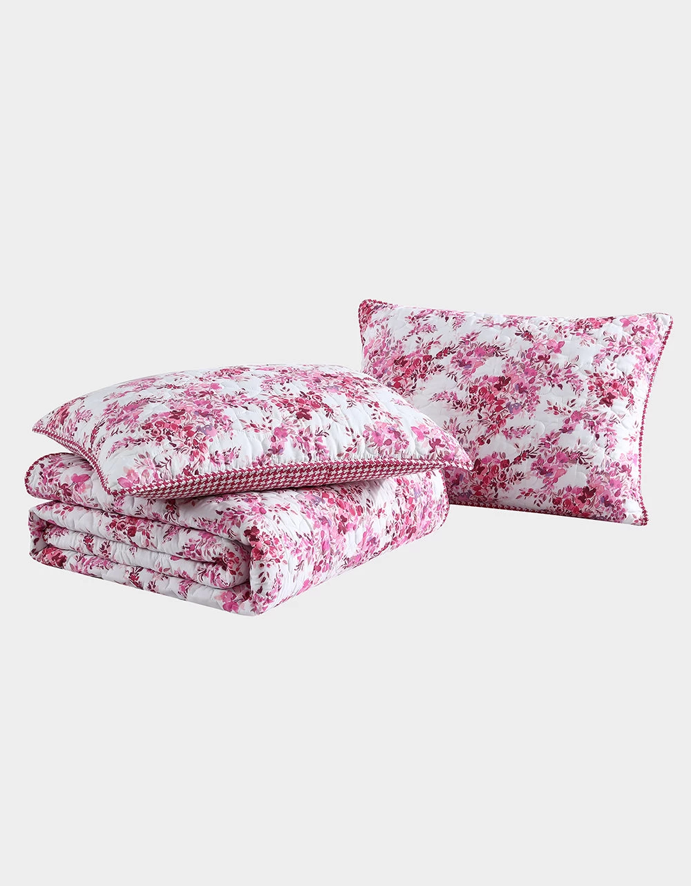BETSEYS FLORAL VINEYARD TWIN QUILT SHAM SET PINK - Image 2
