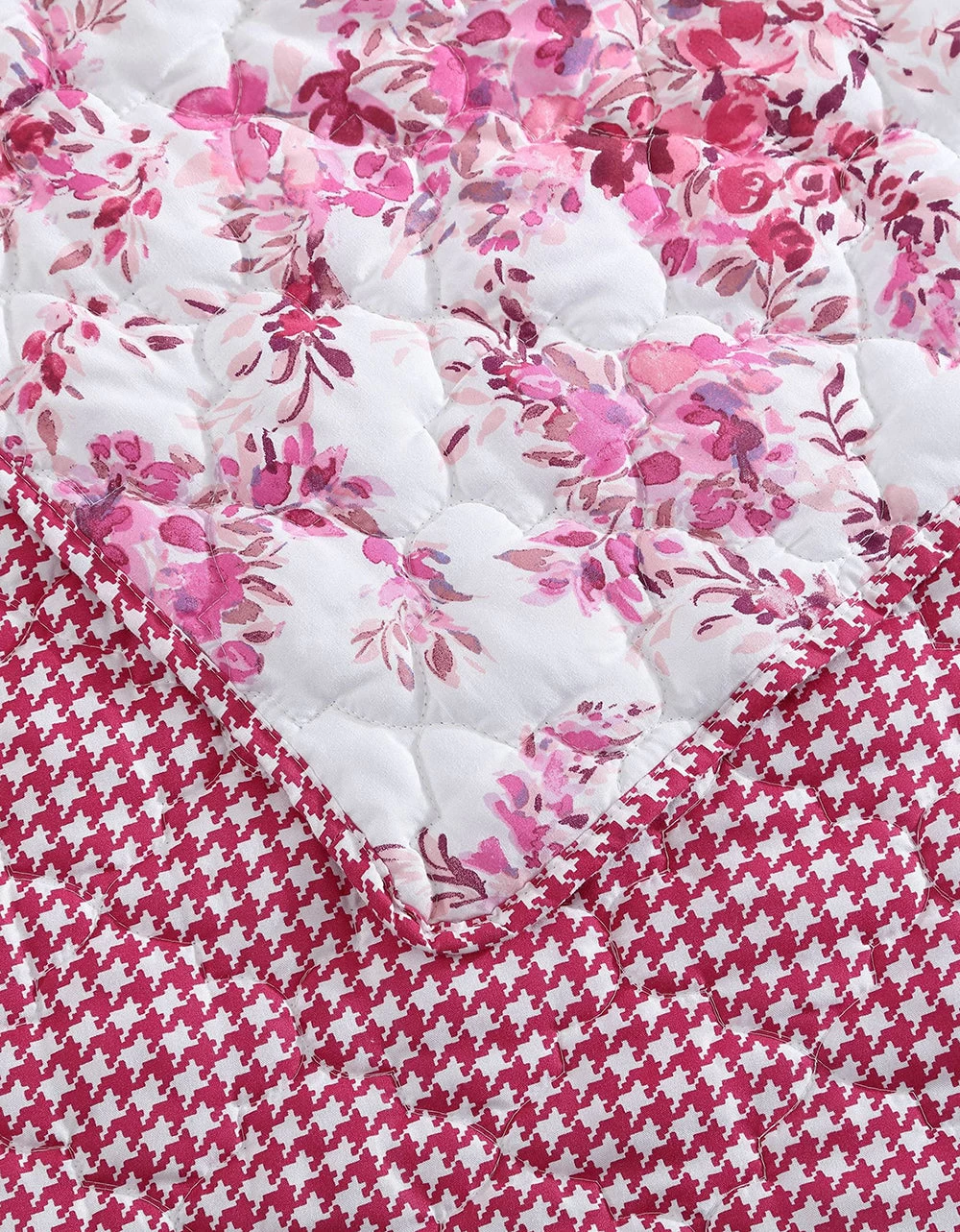 BETSEYS FLORAL VINEYARD TWIN QUILT SHAM SET PINK - Image 4