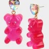 BETSEYS GUMMY BEAR DROP EARRINGS PINK