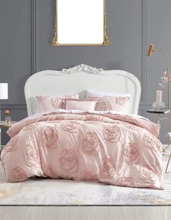 BETSEYS PINK ROSE FULL QUEEN DUVET COVER BONUS SET MULTI