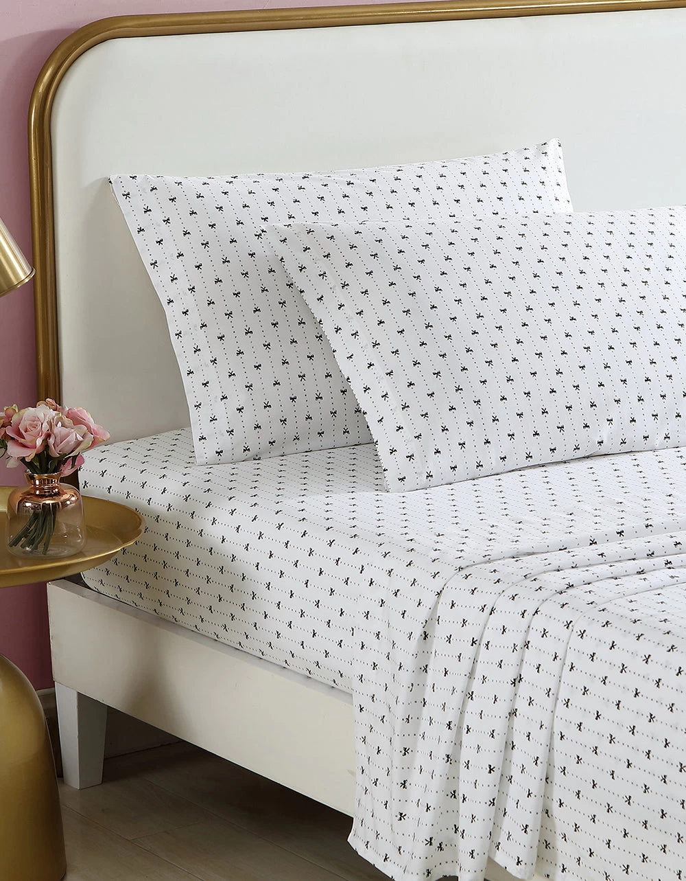 BETSEYS RIBBON PINSTRIPE WHITE FULL SHEET SET MULTI - Image 2