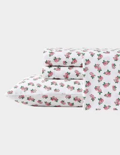 BETSEYS TINY PINK ROSES KING SHEET SET MULTI