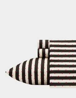 BETSEYS WONDERLAND STRIPE BLACK QUEEN SHEET SET MULTI